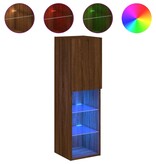 VidaXL Tv-meubel met LED-verlichting 30,5x30x102 cm bruin eikenkleur