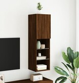 VidaXL Tv-meubel met LED-verlichting 30,5x30x102 cm bruin eikenkleur