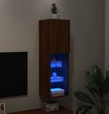VidaXL Tv-meubel met LED-verlichting 30,5x30x102 cm bruin eikenkleur