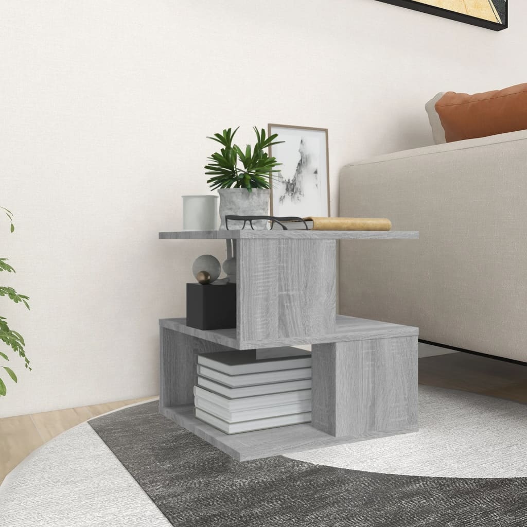 VidaXL Bijzettafel 40x40x40 cm bewerkt hout grijs sonoma eikenkleurig