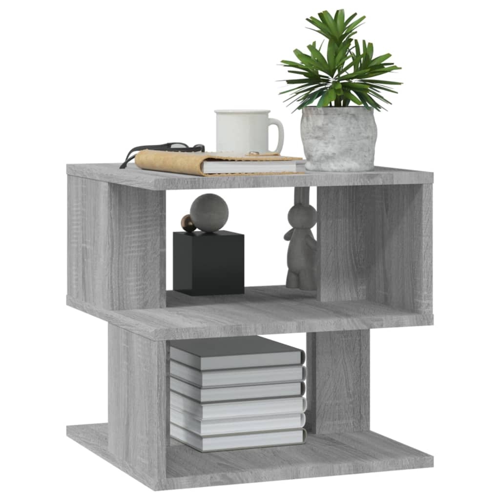 VidaXL Bijzettafel 40x40x40 cm bewerkt hout grijs sonoma eikenkleurig