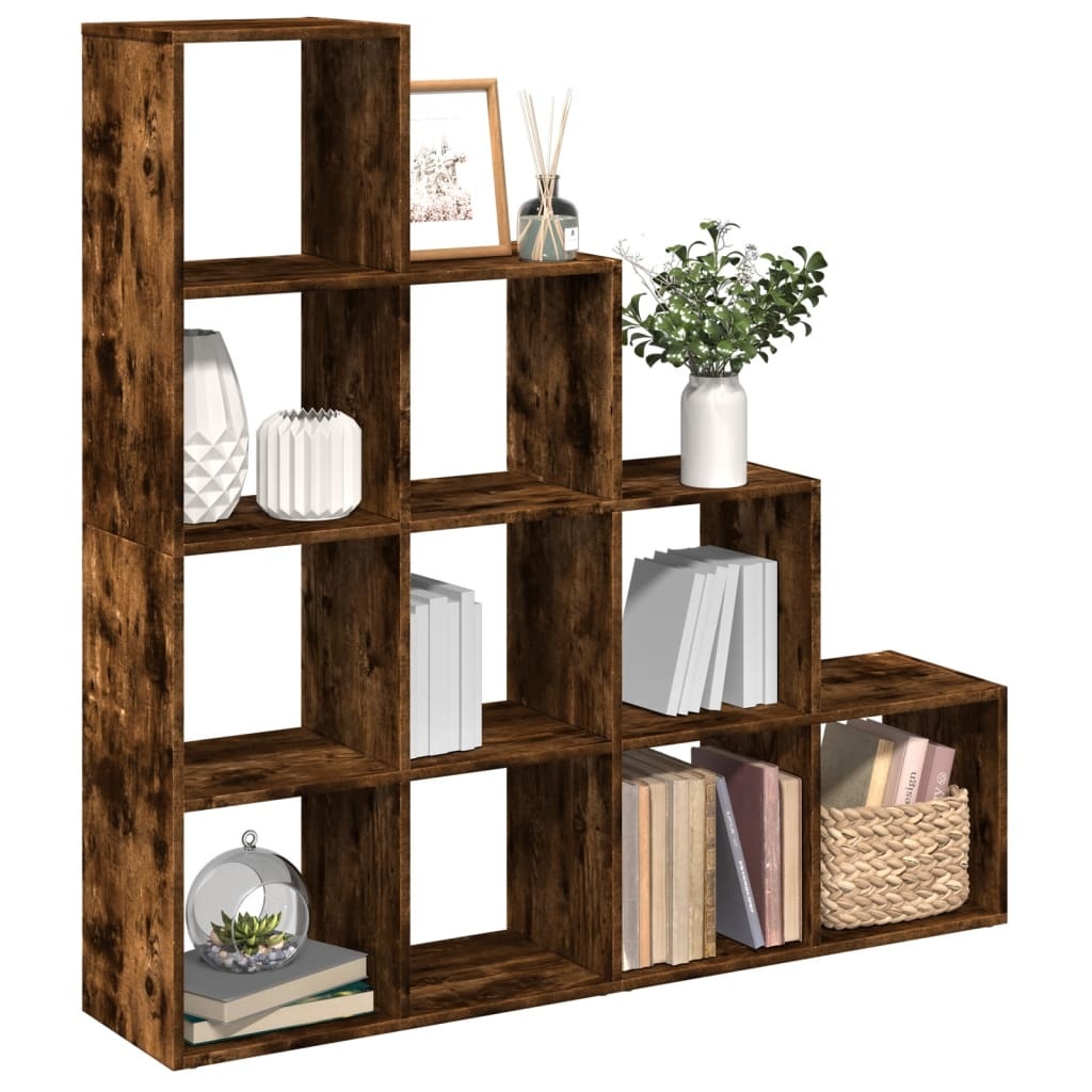 VidaXL Kamerscherm / boekenkast 131,5x29x131,5 cm hout gerookt eiken