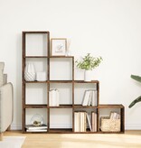 VidaXL Kamerscherm / boekenkast 131,5x29x131,5 cm hout gerookt eiken