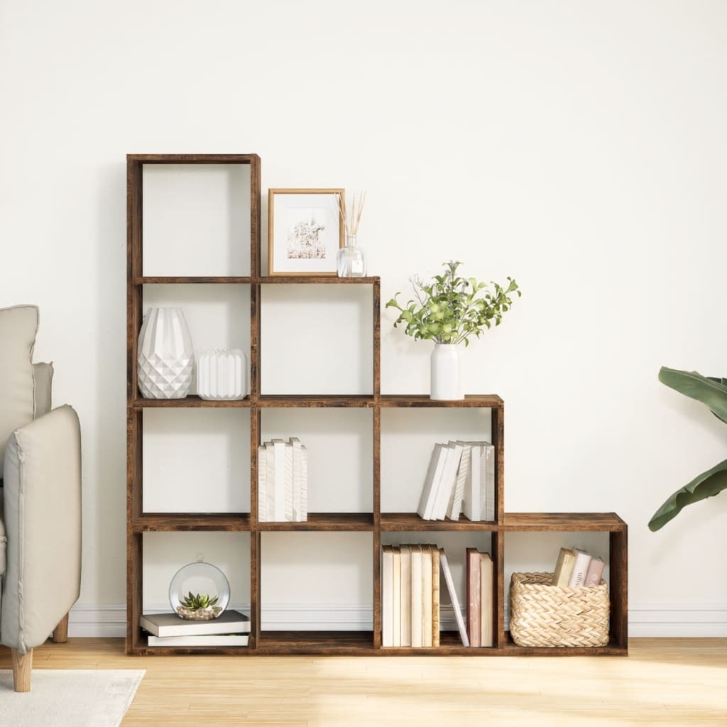 VidaXL Kamerscherm / boekenkast 131,5x29x131,5 cm hout gerookt eiken