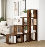 VidaXL Kamerscherm / boekenkast 131,5x29x131,5 cm hout gerookt eiken