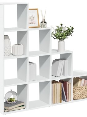 VidaXL Kamerscherm / boekenkast 4-laags 131,5x29x131,5 cm hout wit