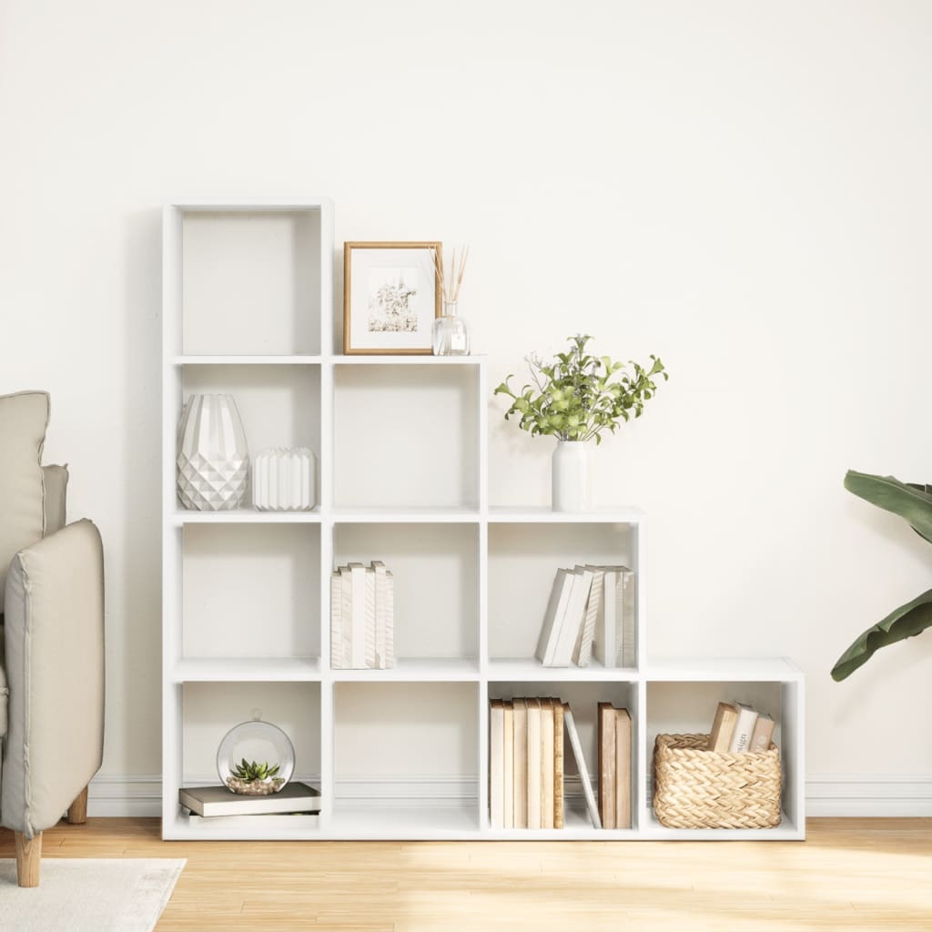 VidaXL Kamerscherm / boekenkast 4-laags 131,5x29x131,5 cm hout wit