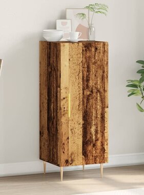 VidaXL Dressoir 34,5x34x90 cm bewerkt hout oud houtkleurig