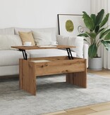 VidaXL Salontafel 80x50,5x41,5 cm bewerkt hout artisanaal eikenkleurig