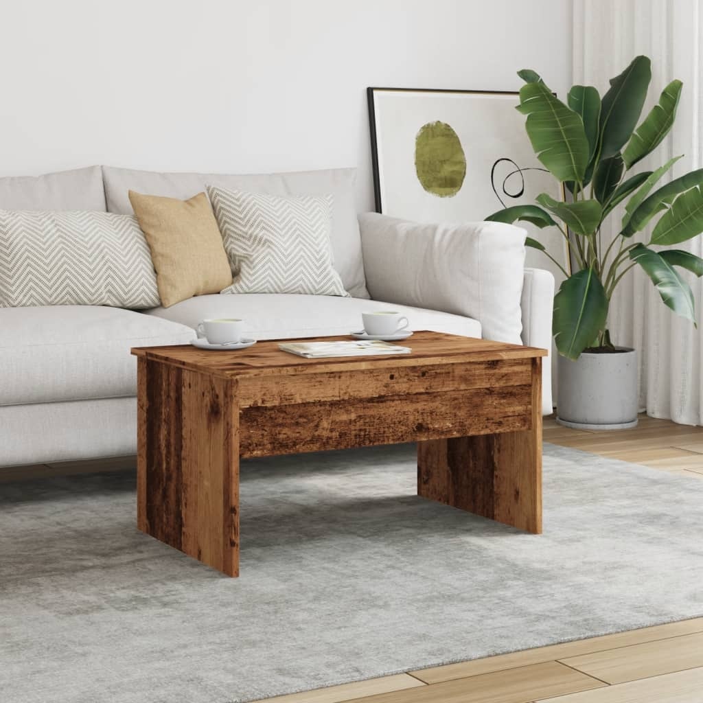 VidaXL Salontafel 80x50,5x41,5 cm bewerkt hout oud houtkleurig