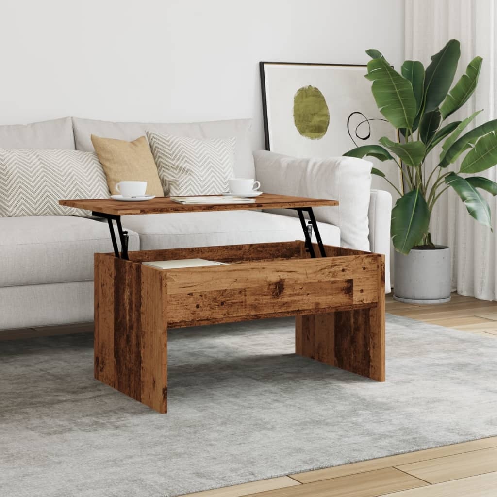 VidaXL Salontafel 80x50,5x41,5 cm bewerkt hout oud houtkleurig