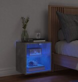 VidaXL Nachtkastje met LED's wandgemonteerd betongrijs
