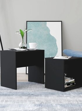 VidaXL Salontafelset 48x30x45 cm bewerkt hout zwart