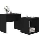 VidaXL Salontafelset 48x30x45 cm bewerkt hout zwart