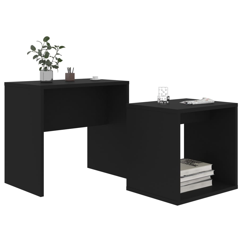 VidaXL Salontafelset 48x30x45 cm bewerkt hout zwart