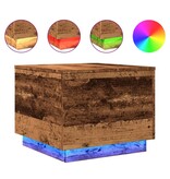 VidaXL Salontafel met LED-verlichting 50x50x40 cm oud houtkleurig