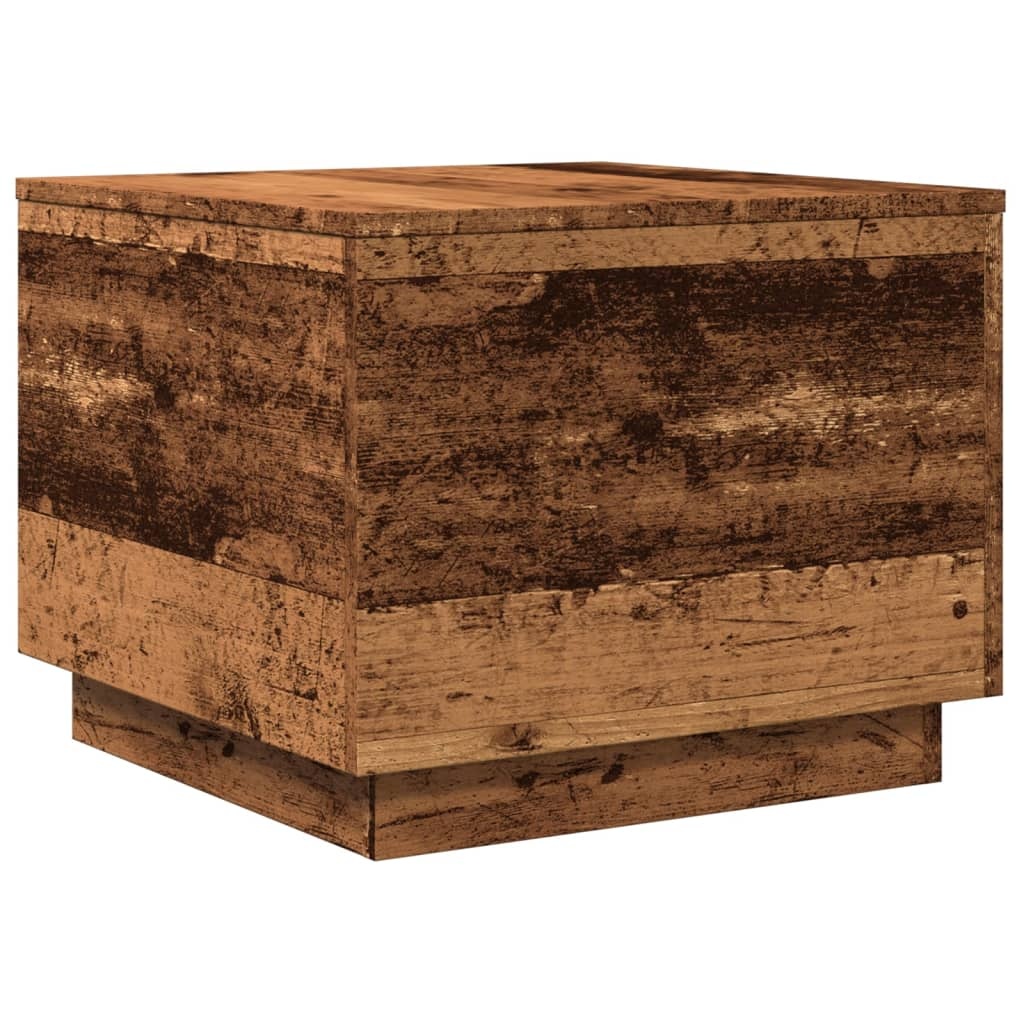 VidaXL Salontafel met LED-verlichting 50x50x40 cm oud houtkleurig