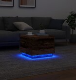 VidaXL Salontafel met LED-verlichting 50x50x40 cm oud houtkleurig