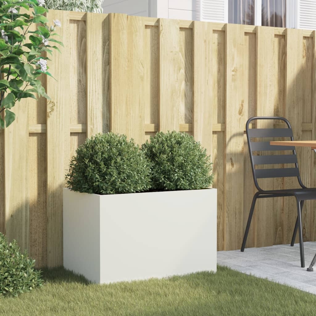 VidaXL Plantenbak 62x40x39 cm staal wit