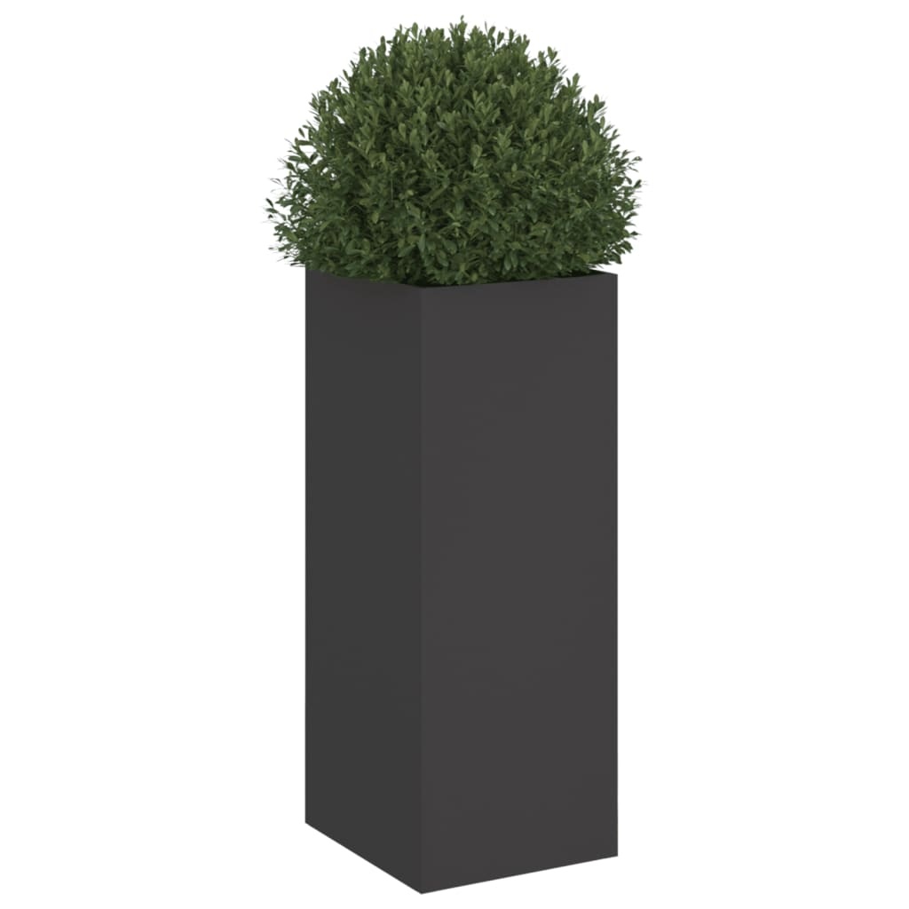 VidaXL Plantenbak 32x29x75 cm staal zwart