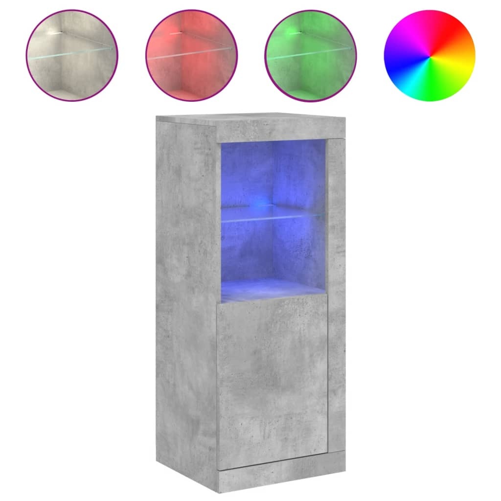 VidaXL Dressoir met LED-verlichting 41x37x100 cm betongrijs