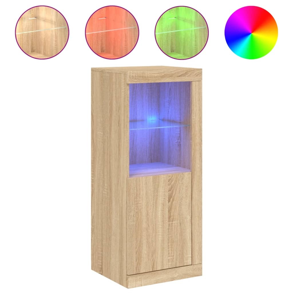 VidaXL Dressoir met LED-verlichting 41x37x100 cm sonoma eikenkleurig
