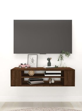 VidaXL Tv-hangmeubel 100x30x26,5 cm bewerkt hout bruin eikenkleur