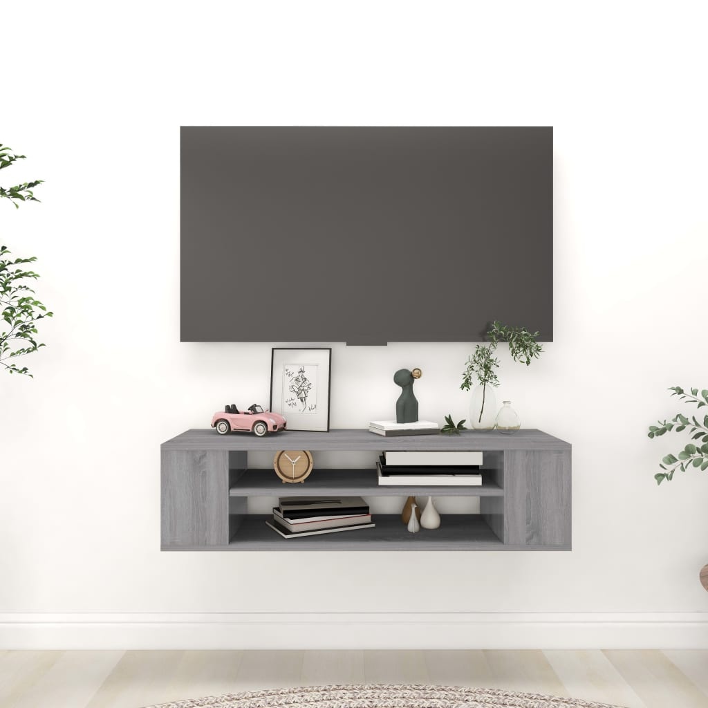 VidaXL Tv-hangmeubel 100x30x26,5 cm bewerkt hout grijs sonoma eiken