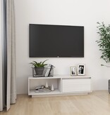 VidaXL Tv-meubel 110x30x33,5 cm massief grenenhout wit