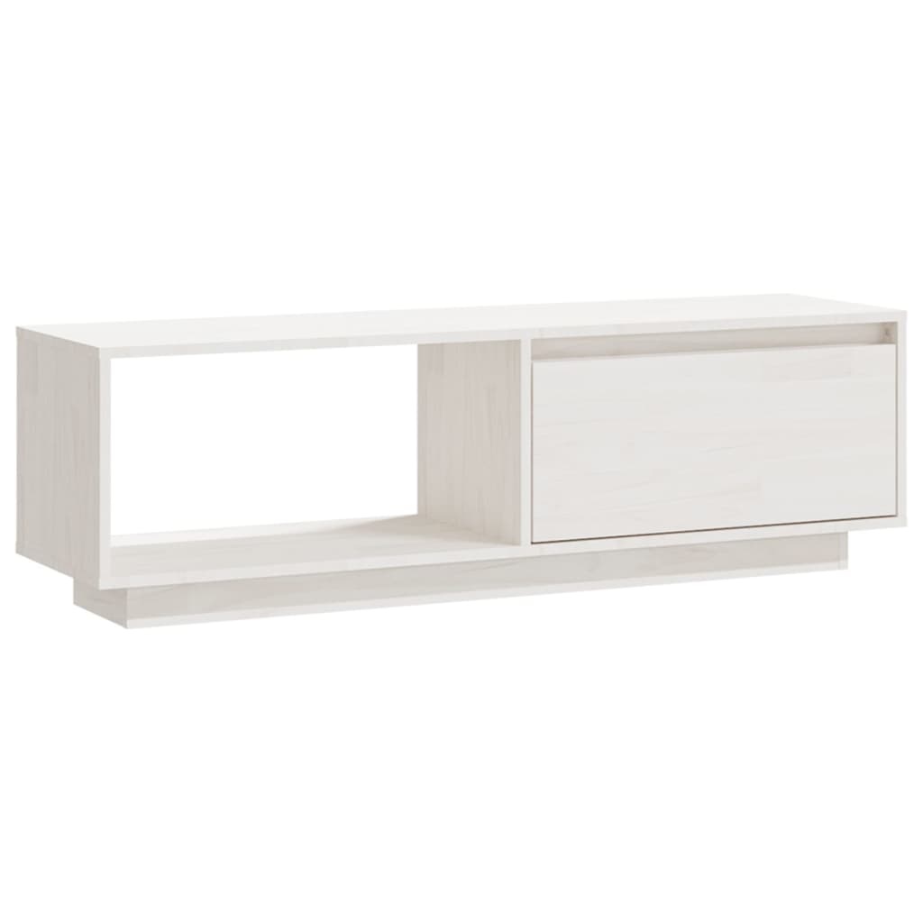 VidaXL Tv-meubel 110x30x33,5 cm massief grenenhout wit