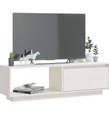 VidaXL Tv-meubel 110x30x33,5 cm massief grenenhout wit