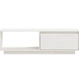 VidaXL Tv-meubel 110x30x33,5 cm massief grenenhout wit