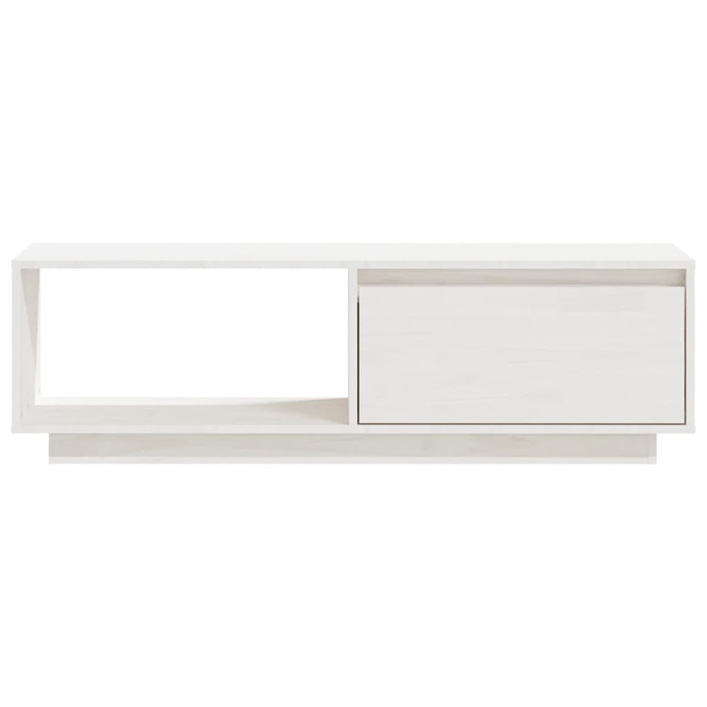 VidaXL Tv-meubel 110x30x33,5 cm massief grenenhout wit