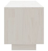 VidaXL Tv-meubel 110x30x33,5 cm massief grenenhout wit