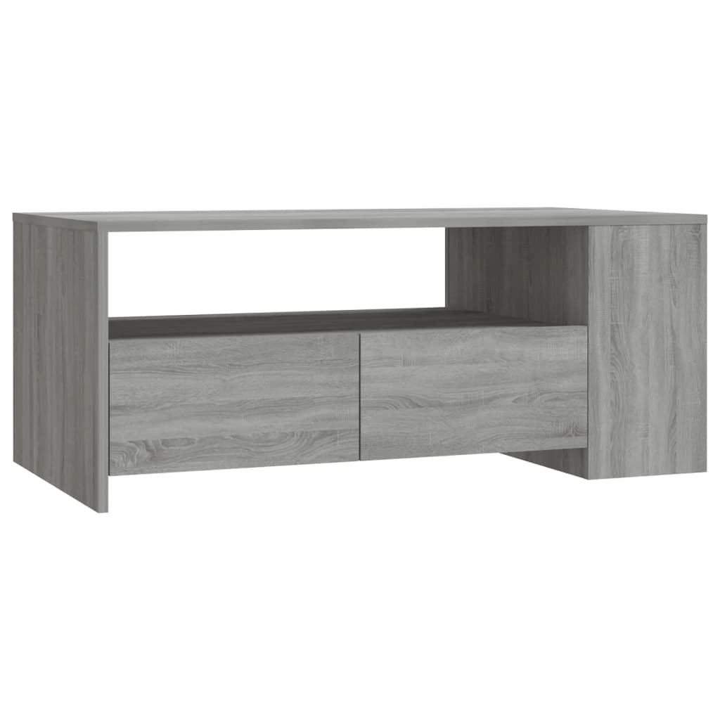 VidaXL Salontafel 102x55x42 cm bewerkt hout grijs sonoma eikenkleurig