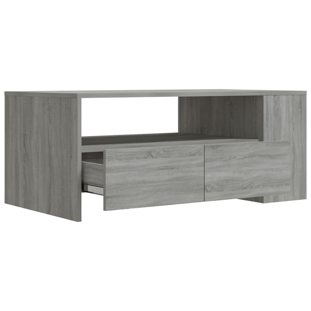 VidaXL Salontafel 102x55x42 cm bewerkt hout grijs sonoma eikenkleurig