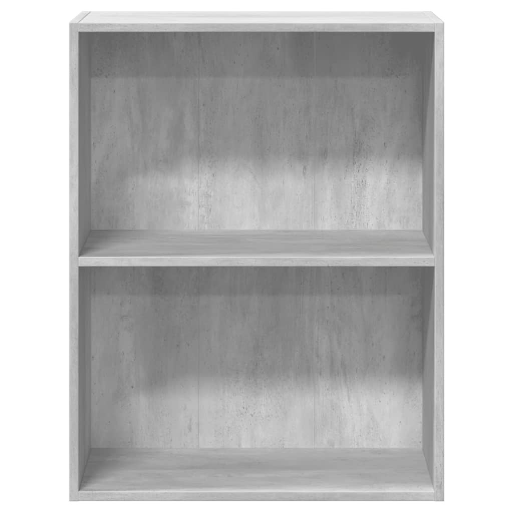 VidaXL Boekenkast met 2 schappen 60x30x76,5 cm bewerkt hout betongrijs
