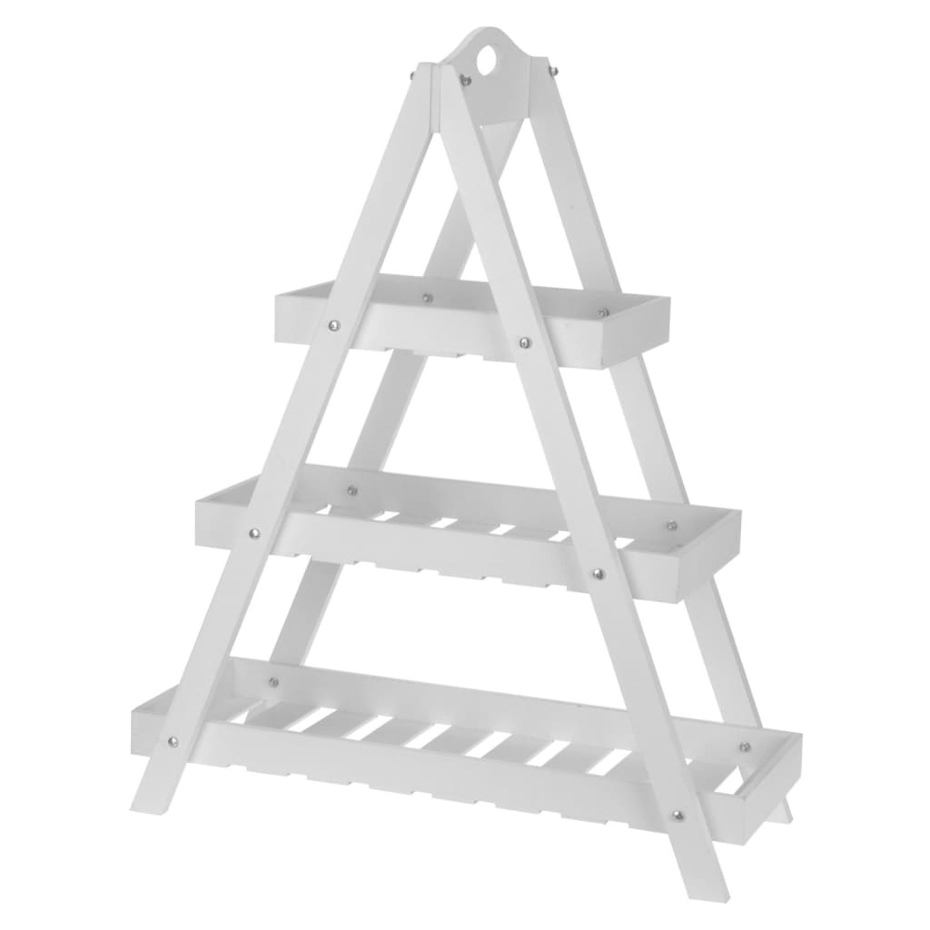 VidaXL Etagère 3-laags driehoek MDF wit