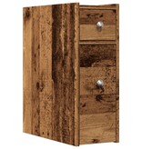 VidaXL Badkamerkast smal met wielen bewerkt hout oud houtkleurig