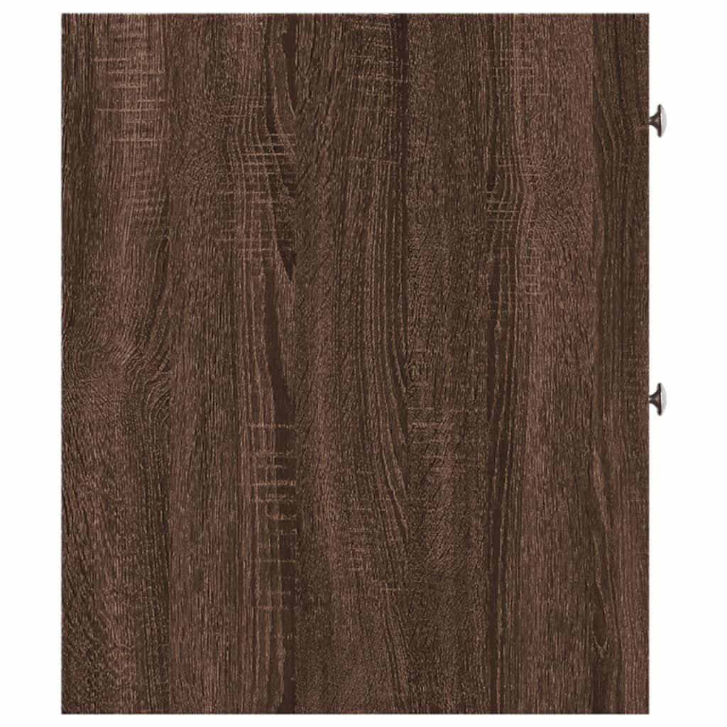 VidaXL Badkamerkast smal met wielen bewerkt hout bruin eikenkleurig