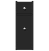 VidaXL Badkamerkast smal met wielen bewerkt hout zwart