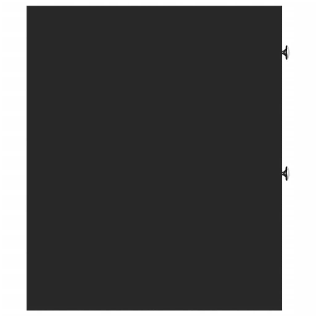 VidaXL Badkamerkast smal met wielen bewerkt hout zwart