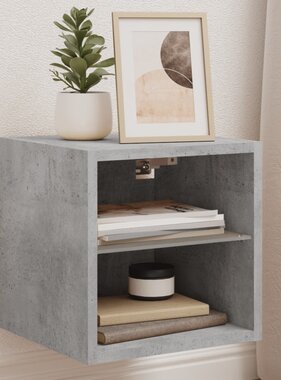 VidaXL Tv-wandmeubel met LED-verlichting 30x28,5x30 cm betongrijs