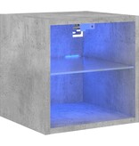 VidaXL Tv-wandmeubel met LED-verlichting 30x28,5x30 cm betongrijs