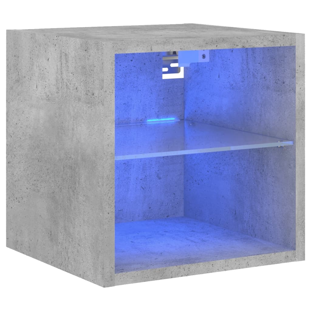 VidaXL Tv-wandmeubel met LED-verlichting 30x28,5x30 cm betongrijs