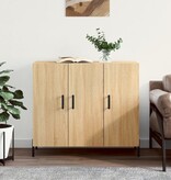 VidaXL Dressoir 90x34x80 cm bewerkt hout sonoma eikenkleurig