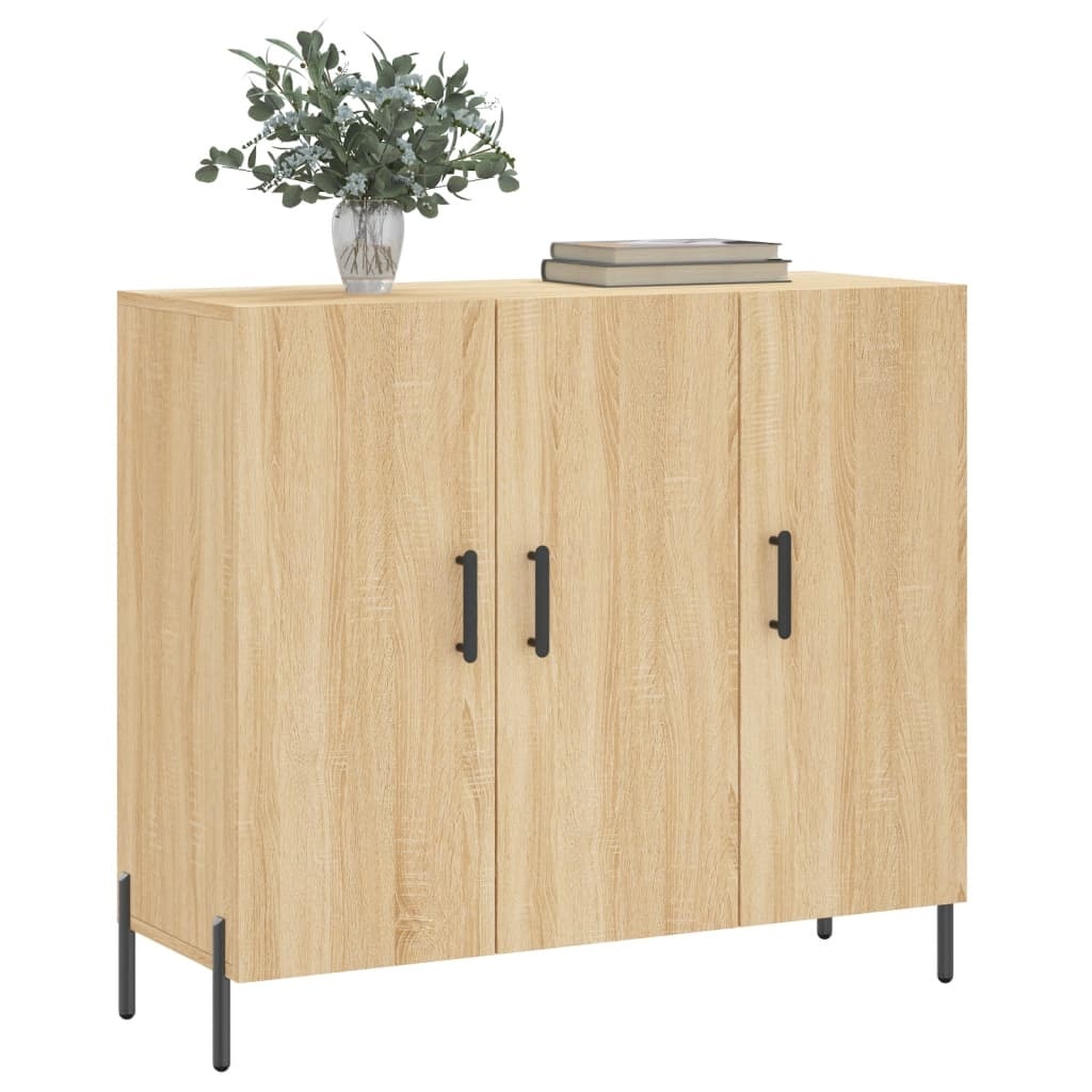 VidaXL Dressoir 90x34x80 cm bewerkt hout sonoma eikenkleurig