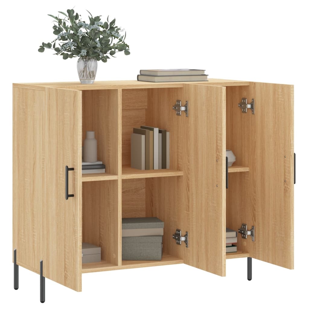 VidaXL Dressoir 90x34x80 cm bewerkt hout sonoma eikenkleurig