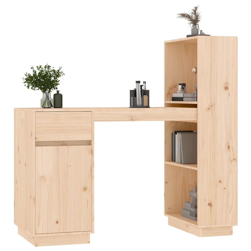 VidaXL Bureau 110x53x117 cm massief grenenhout