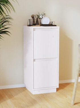 VidaXL Dressoir 31,5x34x75 cm massief grenenhout wit